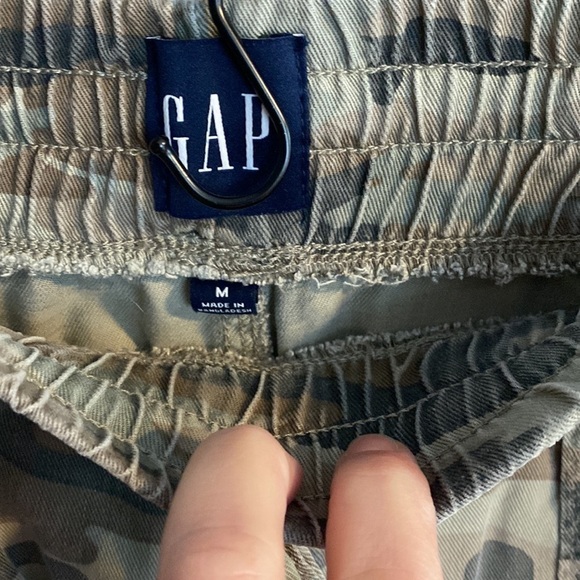 Gap Pull On Tencel Joggers Womens Size L Green Camo Elastic Drawcord Waist - Picture 7 of 13